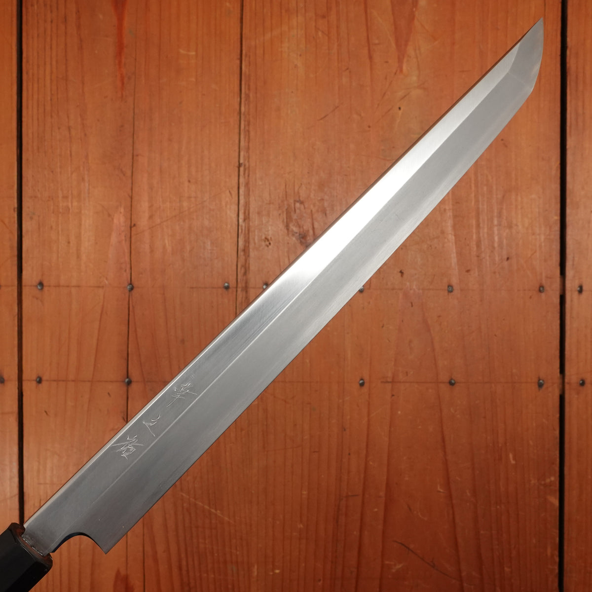 New Old Stock Sakai Konosuke Fujiyama 270mm Sakimaru-Takohiki Ginsanko Octagonal Ho/Horn Handle with Saya 2011-13