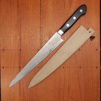 New Old Stock Konosuke Sakai SD Damascus 240 Sujihiki Western Handle circa 2013-17