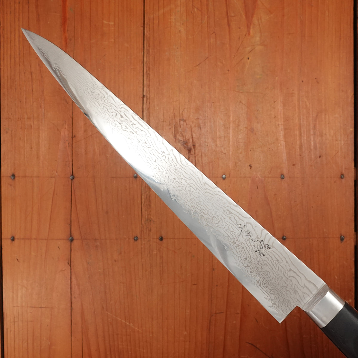 New Old Stock Konosuke Sakai SD Damascus 240 Sujihiki Western Handle circa 2013-17