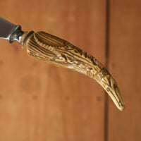 J Russell Green River Works Carving Set Carved Stag Alligators 1880-1920