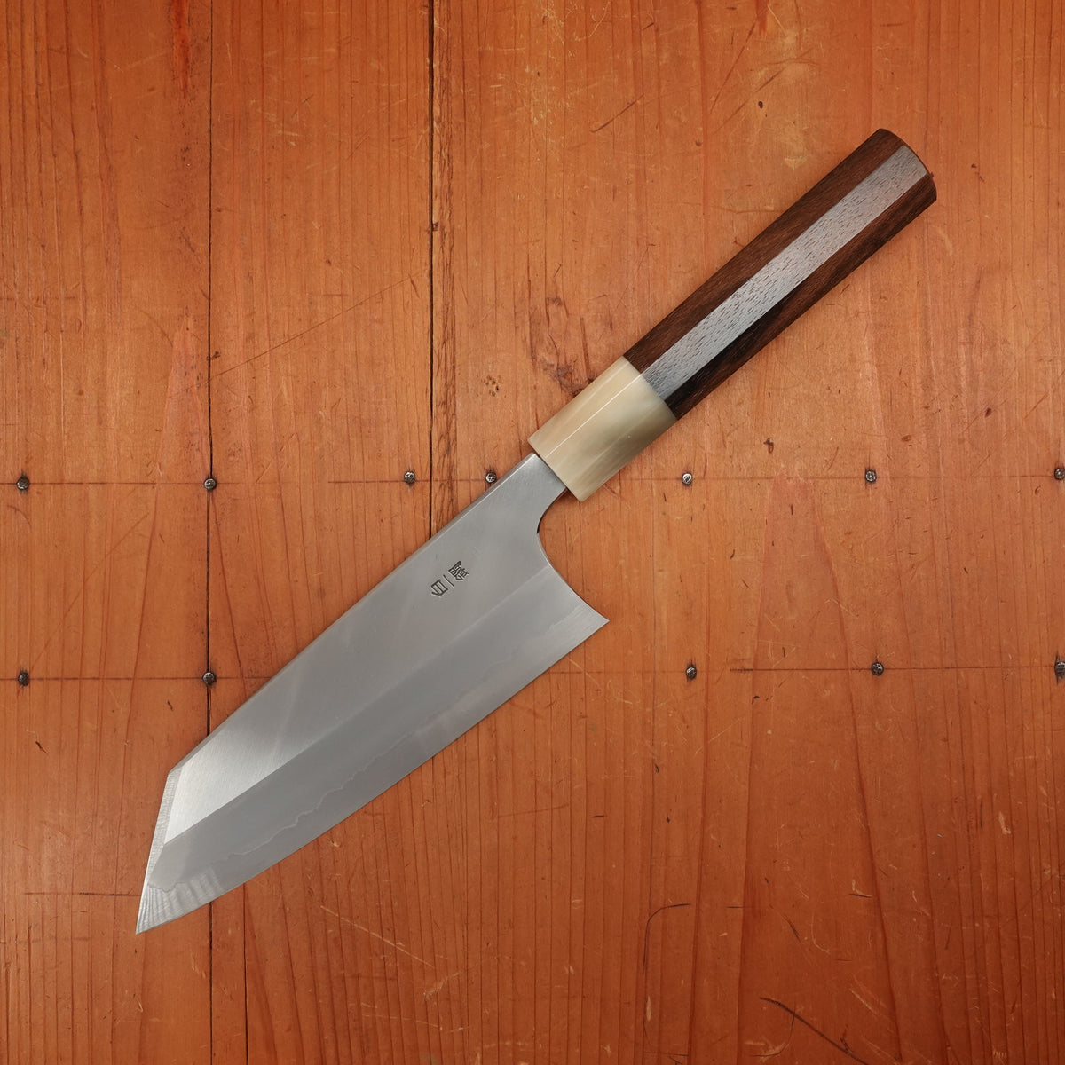 Hitohira Togashi 180mm Bunka Stainless Clad Shirogami 1 Ziricote Handle