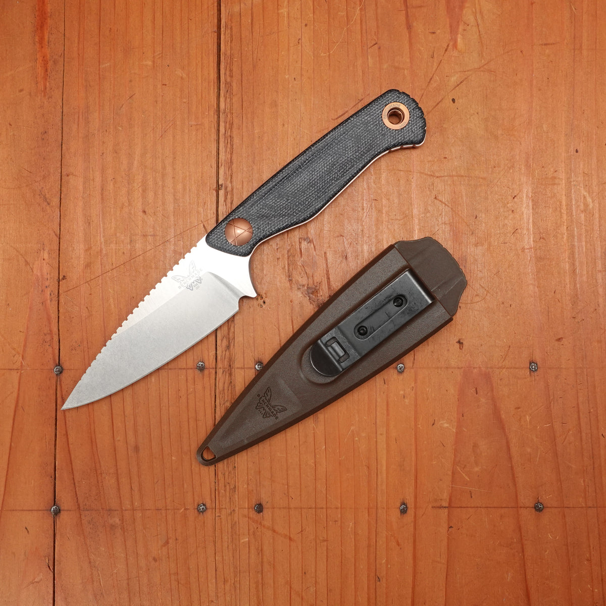 Benchmade 203 Dacian 7.5" Spear Point CPM-Magnacut Fixed Blade Blue Denim Micarta Handle