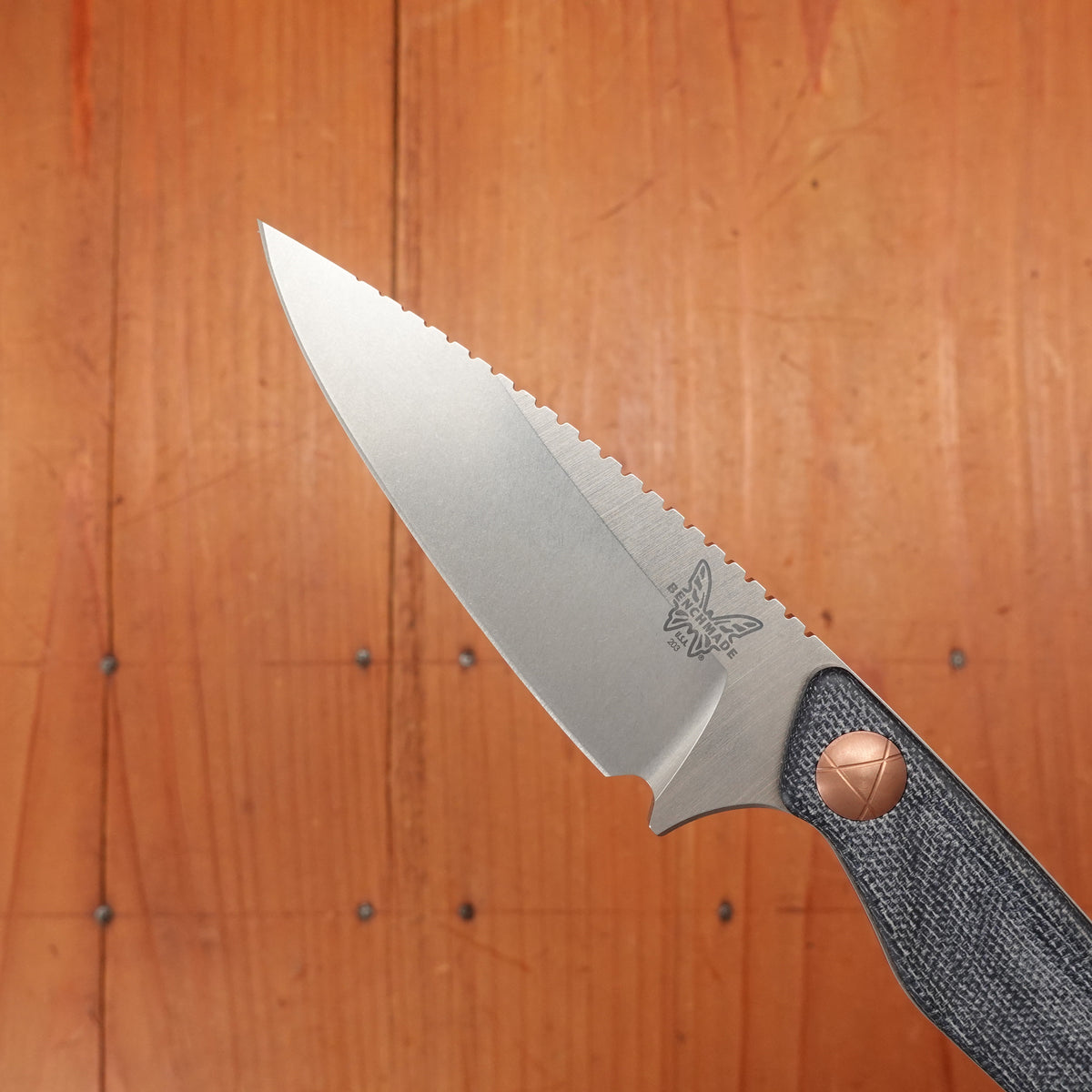 Benchmade 203 Dacian 7.5" Spear Point CPM-Magnacut Fixed Blade Blue Denim Micarta Handle