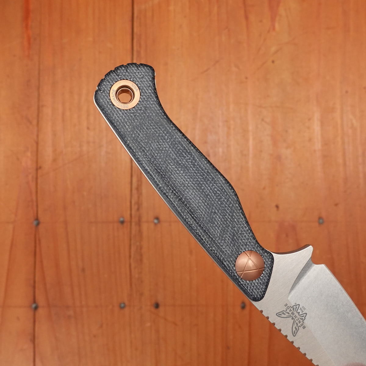 Benchmade 203 Dacian 7.5" Spear Point CPM-Magnacut Fixed Blade Blue Denim Micarta Handle