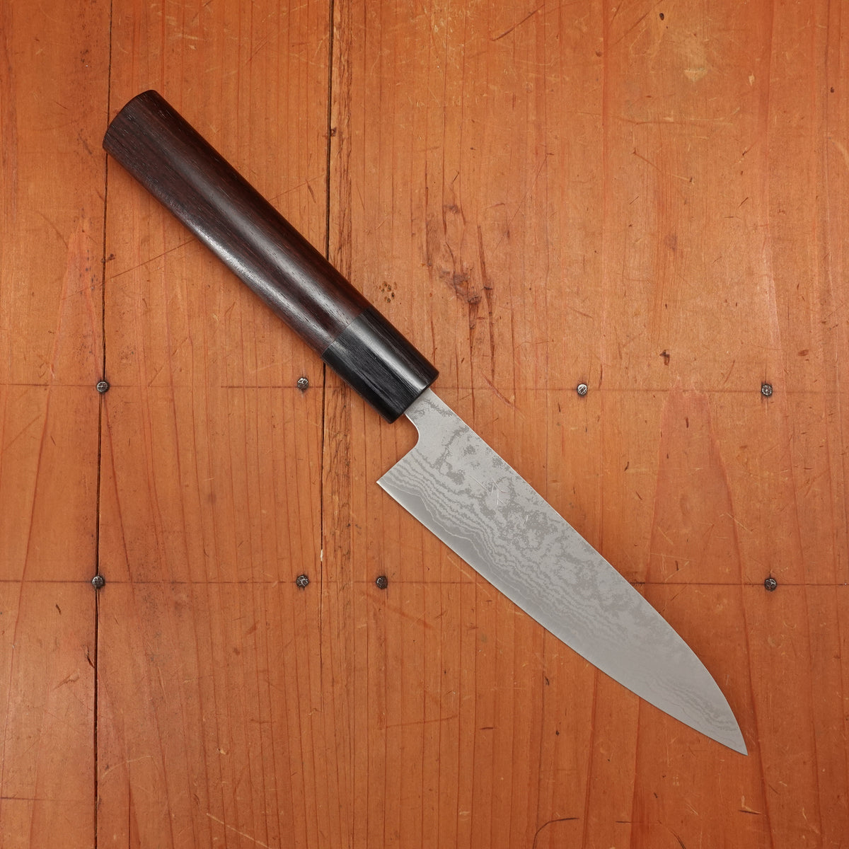 Hitohira Setsu Forged 140mm Petty VG10 Damascus Rosewood