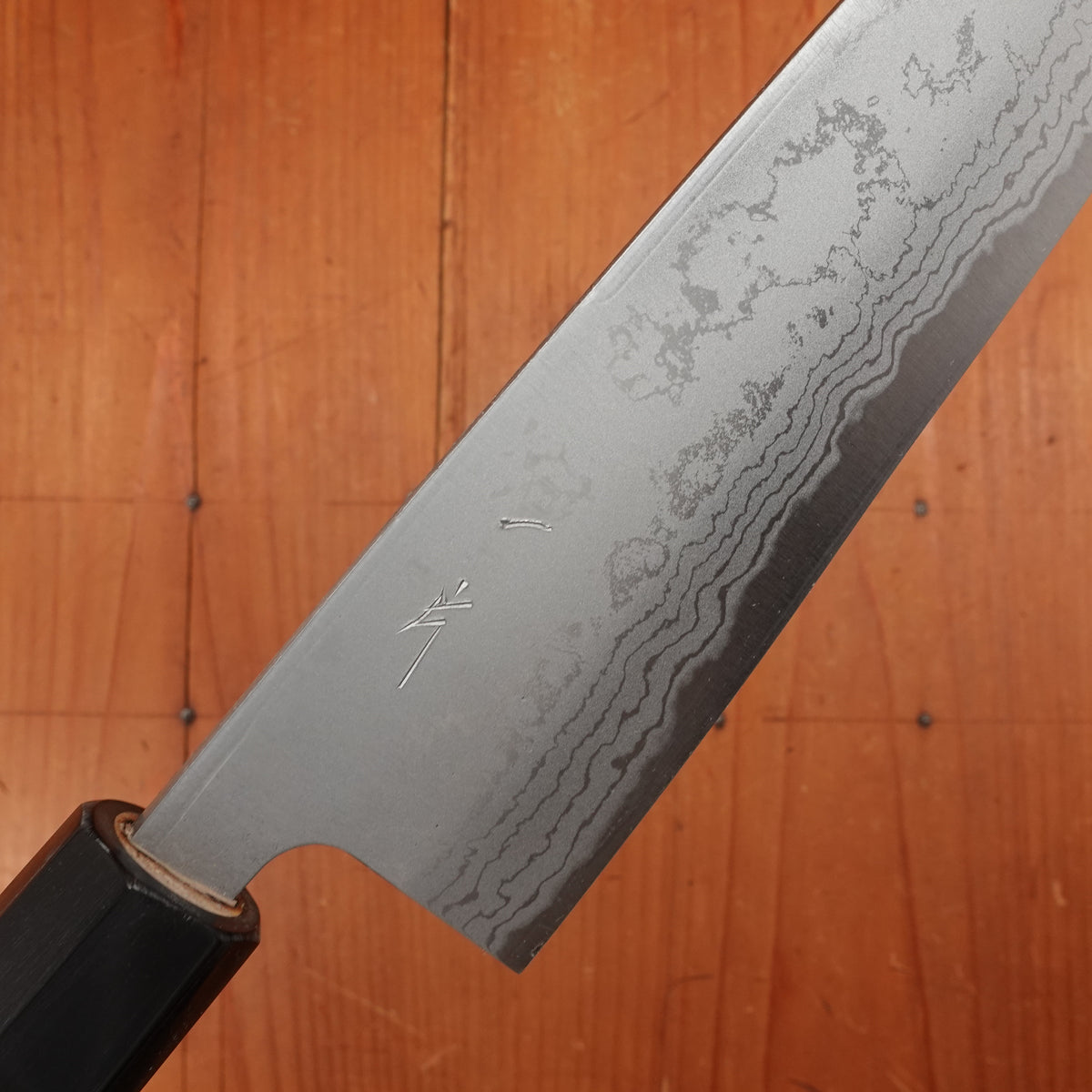 Hitohira GR 165mm Santoku Iron Clad Aogami 2 Damascus Ho Wood