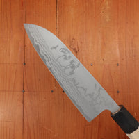 Hitohira GR 165mm Santoku Iron Clad Aogami 2 Damascus Ho Wood