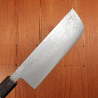 Hitohira GR 165mm Nakiri Iron Clad Aogami 2 Damascus Ho Wood