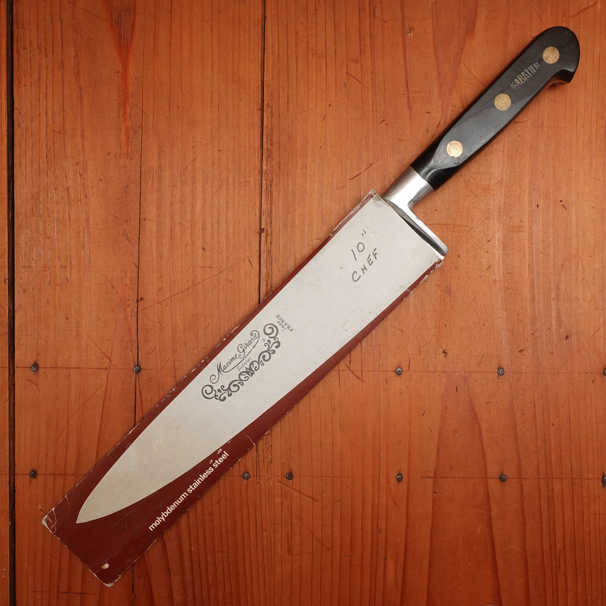 New Old Stock Maxime Girard 10" Chef Knife Stainless 1970s