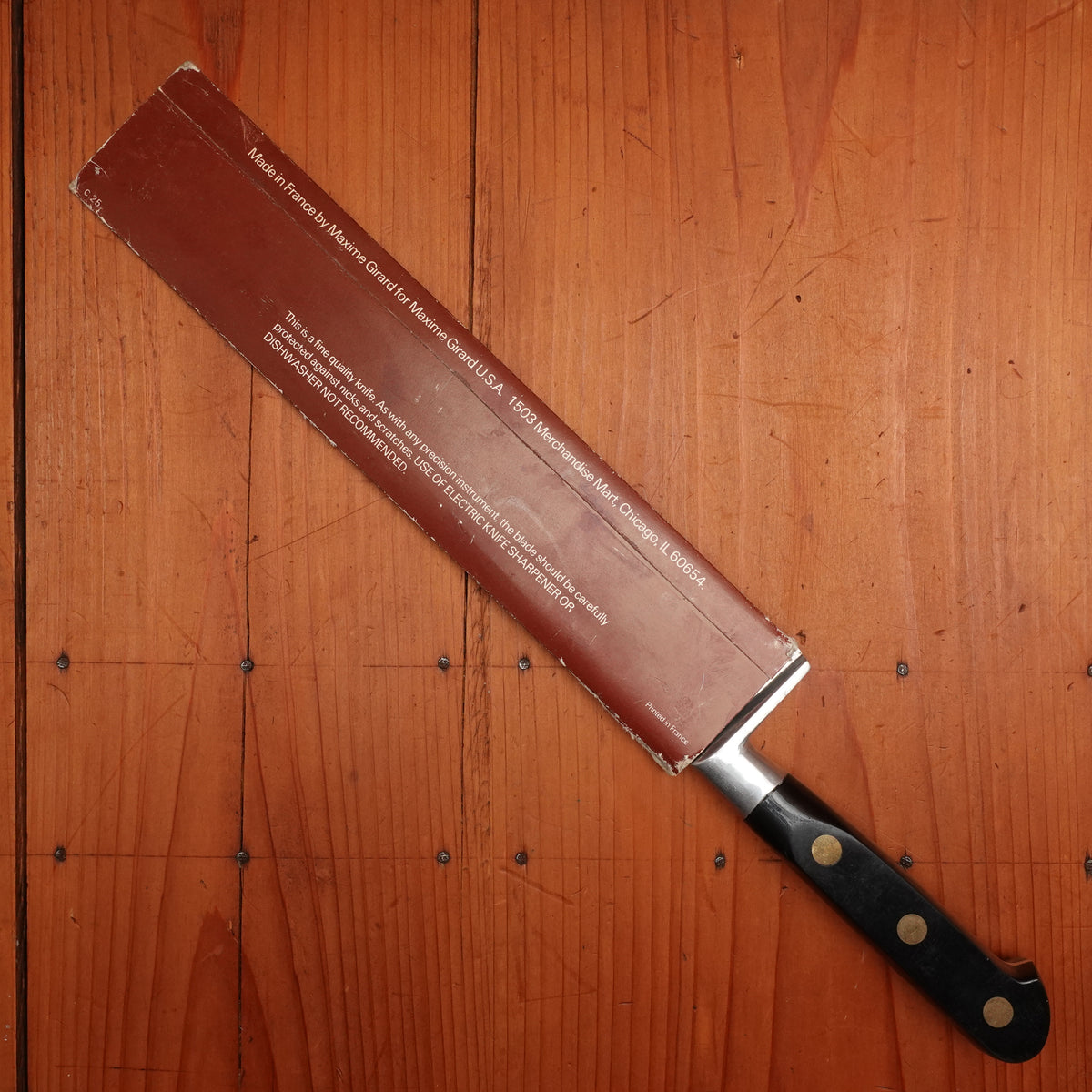 New Old Stock Maxime Girard 10" Chef Knife Stainless 1970s