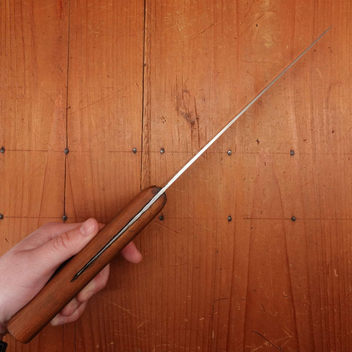 Hand Forged 7.5" Boucher Carbon Steel Beech Handle Thiers or Nogent, France 1930-70