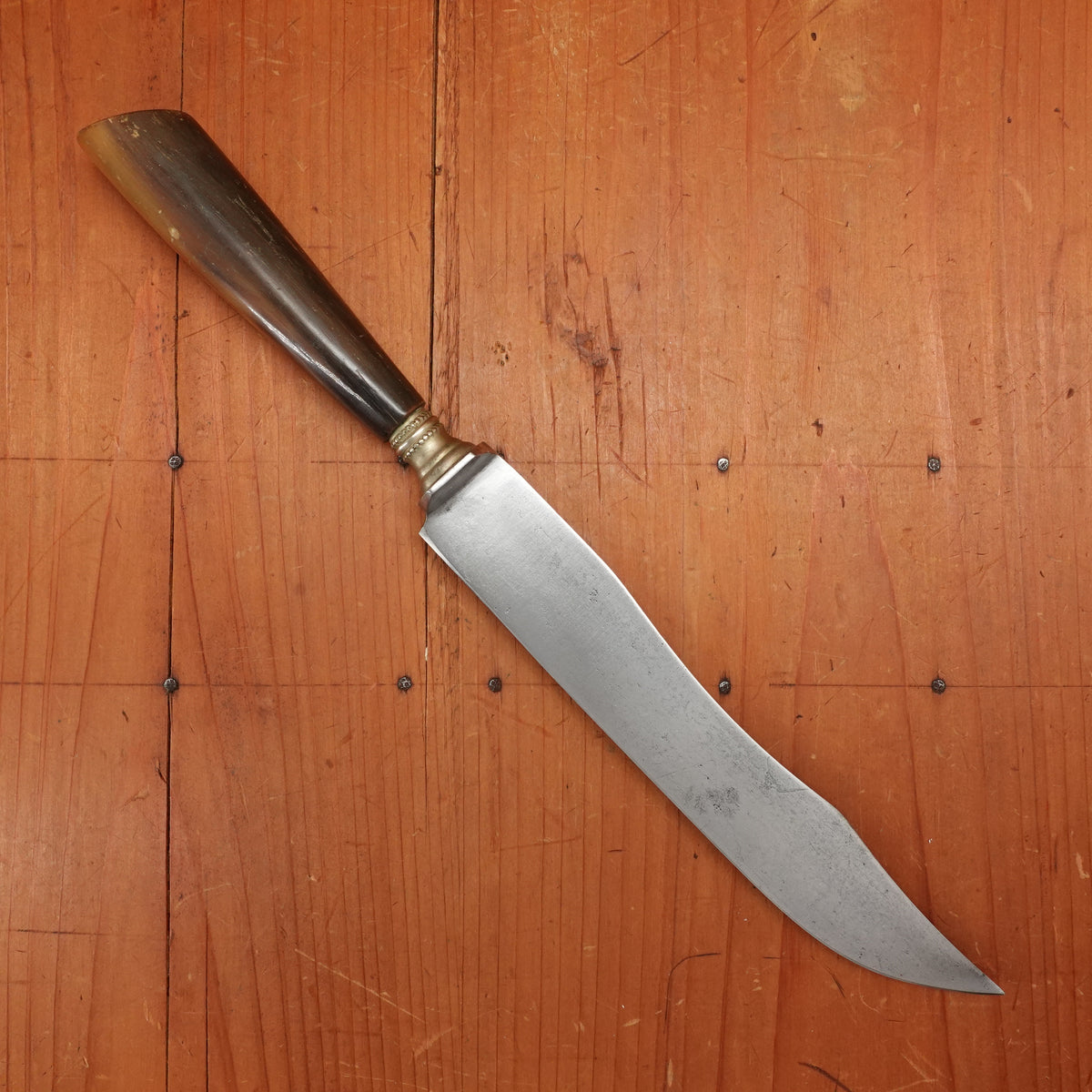 H Herder 7.75" Carving Knife Carbon Steel Horn Handle Solingen, Germany 1920-40