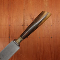 H Herder 7.75" Carving Knife Carbon Steel Horn Handle Solingen, Germany 1920-40
