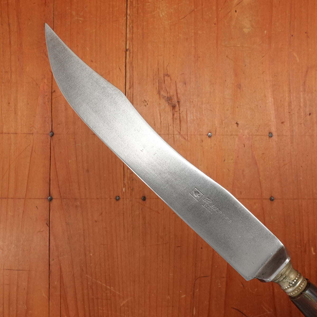 H Herder 7.75" Carving Knife Carbon Steel Horn Handle Solingen, Germany 1920-40