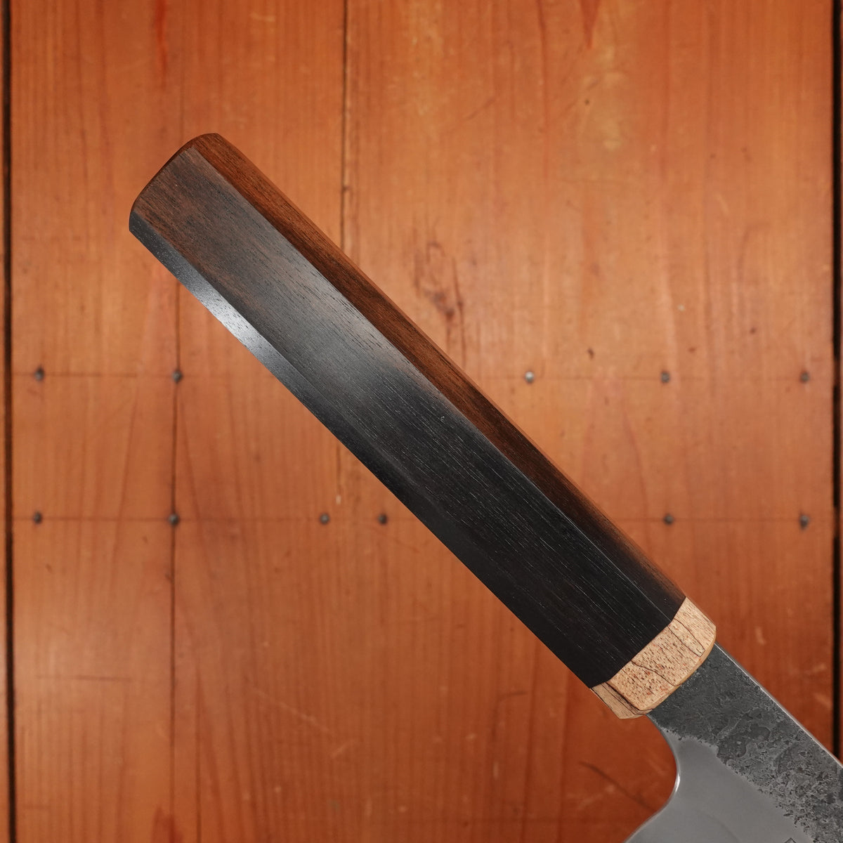 Rolin Knives Honyaki 210mm Gyuto W2 Forge Finish Ebony Spalted Maple with Saya