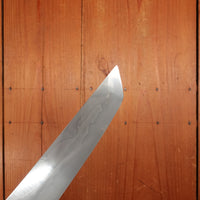 Rolin Knives Honyaki 250mm Sakimaru Sujihiki W2 Textured Ebony & Copper with Saya