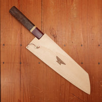 Rolin Knives Honyaki 200mm Bunka W2 Walnut Micarta Richlite with Saya