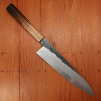 Hado Sumi 240mm Gyuto Shirogami 2 Kurouchi Finish Burnt Oak Handle