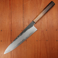Hado Sumi 240mm Gyuto Shirogami 2 Kurouchi Finish Burnt Oak Handle