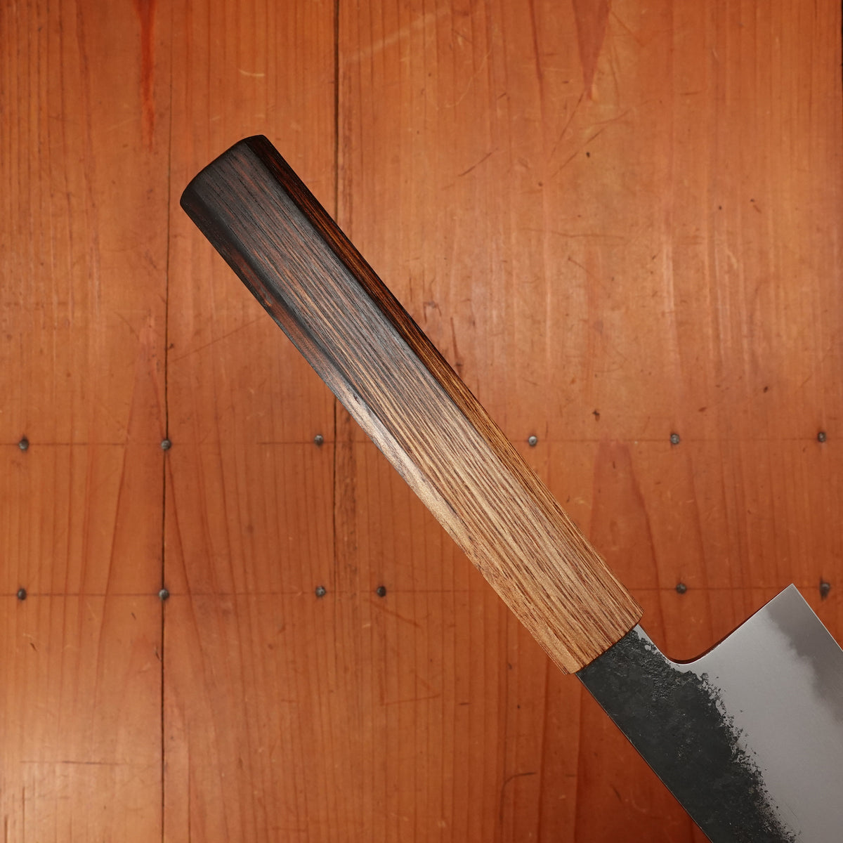 Hado Sumi 240mm Gyuto Shirogami 2 Kurouchi Finish Burnt Oak Handle