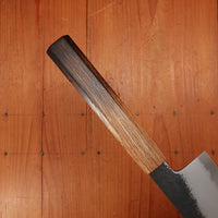 Hado Sumi 240mm Gyuto Shirogami 2 Kurouchi Finish Burnt Oak Handle