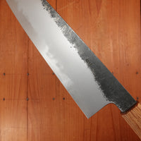 Hado Sumi 240mm Gyuto Shirogami 2 Kurouchi Finish Burnt Oak Handle