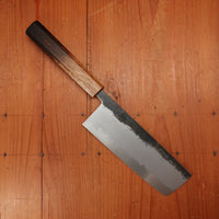 Hado Sumi 165mm Nakiri Shirogami 2 Kurouchi Finish Burnt Oak Handle