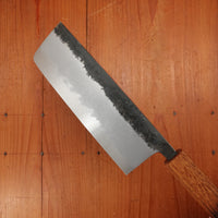 Hado Sumi 165mm Nakiri Shirogami 2 Kurouchi Finish Burnt Oak Handle