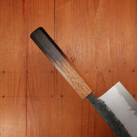Hado Sumi 165mm Nakiri Shirogami 2 Kurouchi Finish Burnt Oak Handle