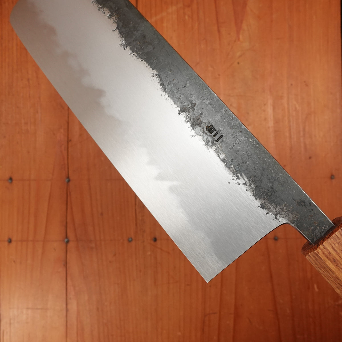 Hado Sumi 165mm Nakiri Shirogami 2 Kurouchi Finish Burnt Oak Handle