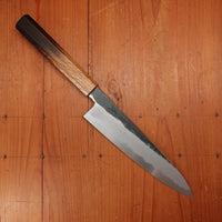 Hado Sumi 210mm Gyuto Shirogami 2 Kurouchi Finish Burnt Oak Handle
