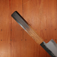 Hado Sumi 210mm Gyuto Shirogami 2 Kurouchi Finish Burnt Oak Handle