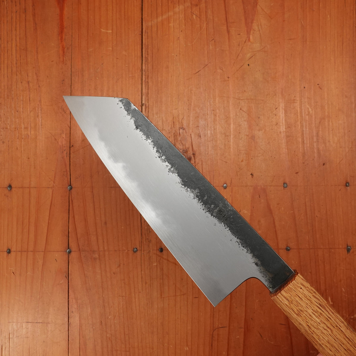 Hado Sumi 180mm Bunka Shirogami 2 Kurouchi Finish Burnt Oak Handle