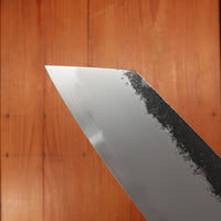 Hado Sumi 180mm Bunka Shirogami 2 Kurouchi Finish Burnt Oak Handle