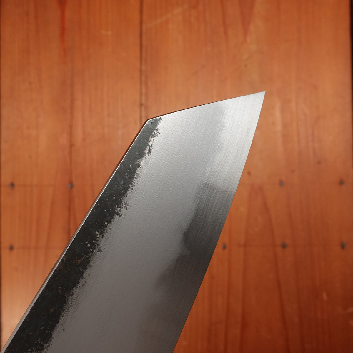 Hado Sumi 180mm Bunka Shirogami 2 Kurouchi Finish Burnt Oak Handle