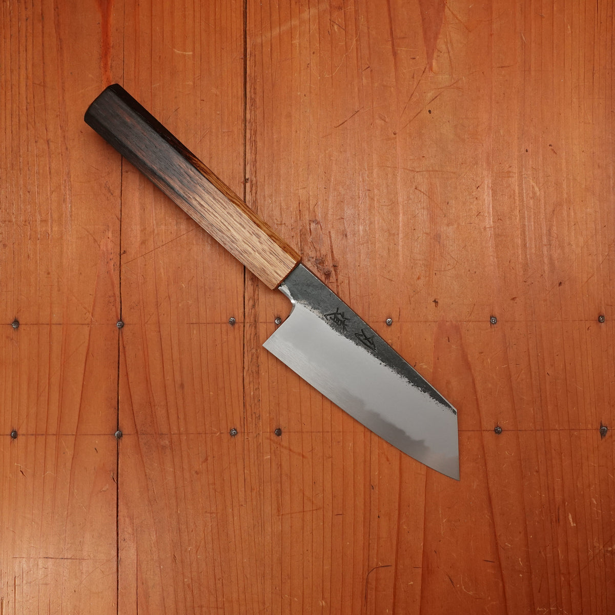 Hado Sumi 135mm Ko-Bunka Shirogami 2 Kurouchi Finish Burnt Oak Handle