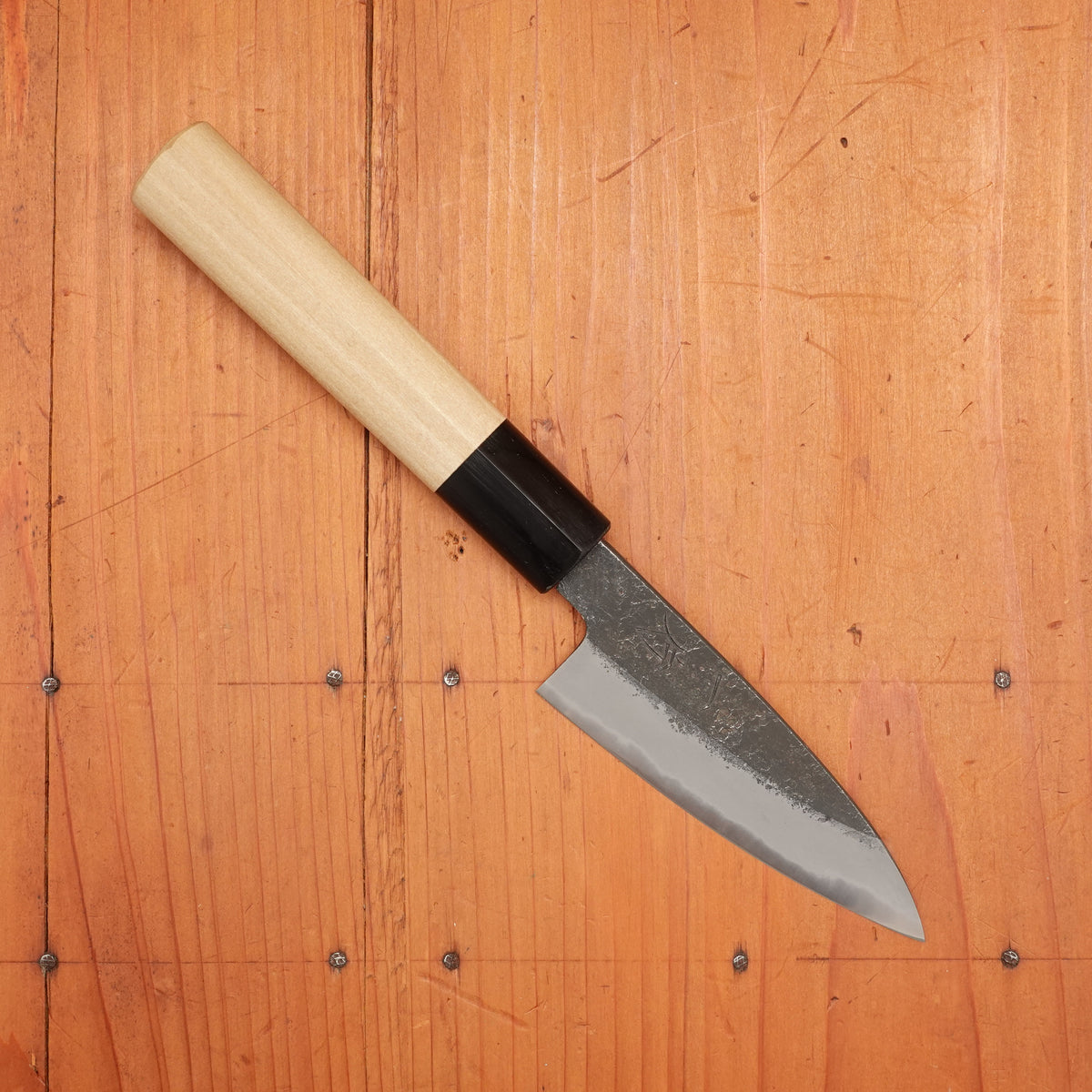Hitohira Hinode 90mm Petty Shirogami 2 Kurouchi Ho Wood (D-Shape)