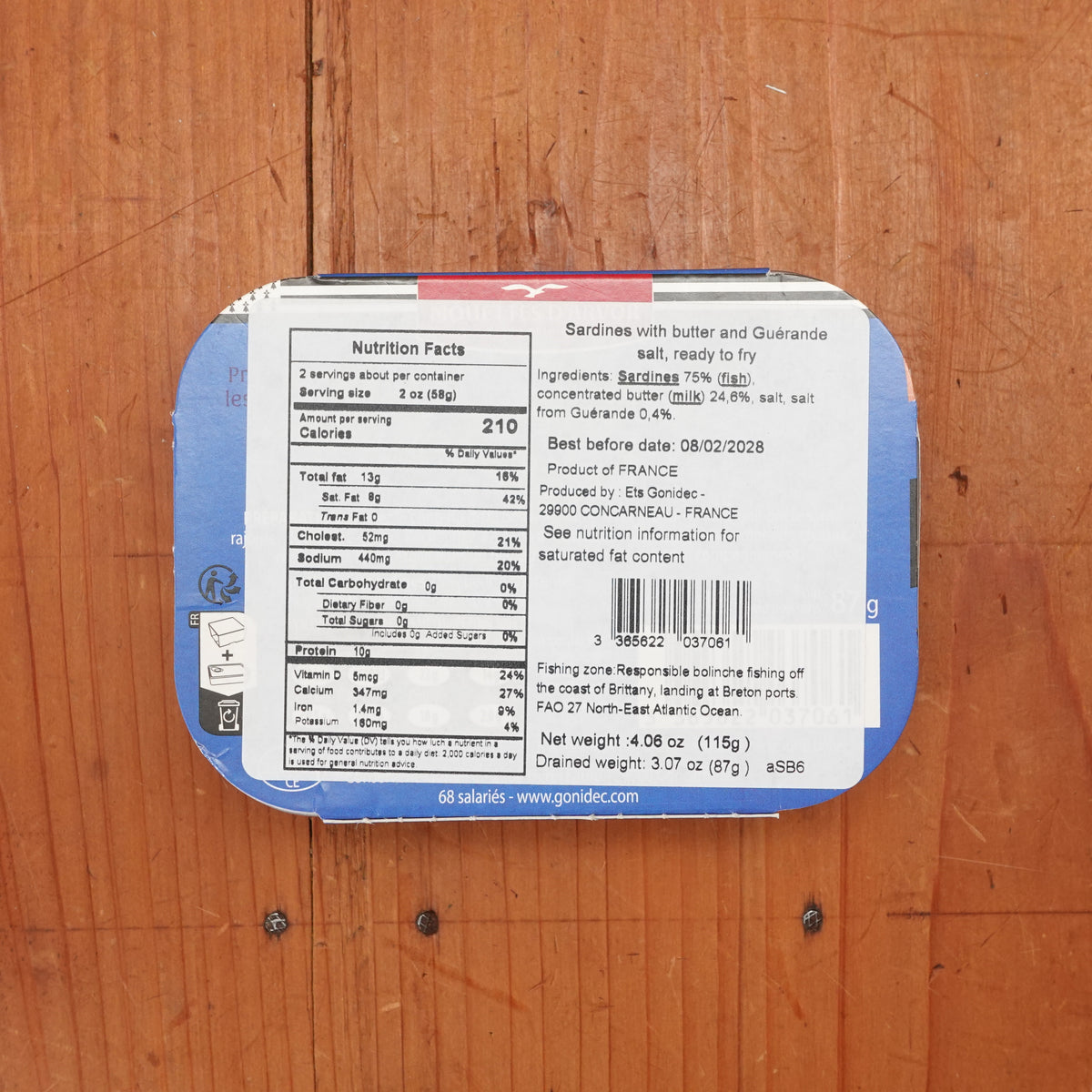 Les Mouettes d’Arvor Sardines with Butter & Guérande Sea Salt - 120g