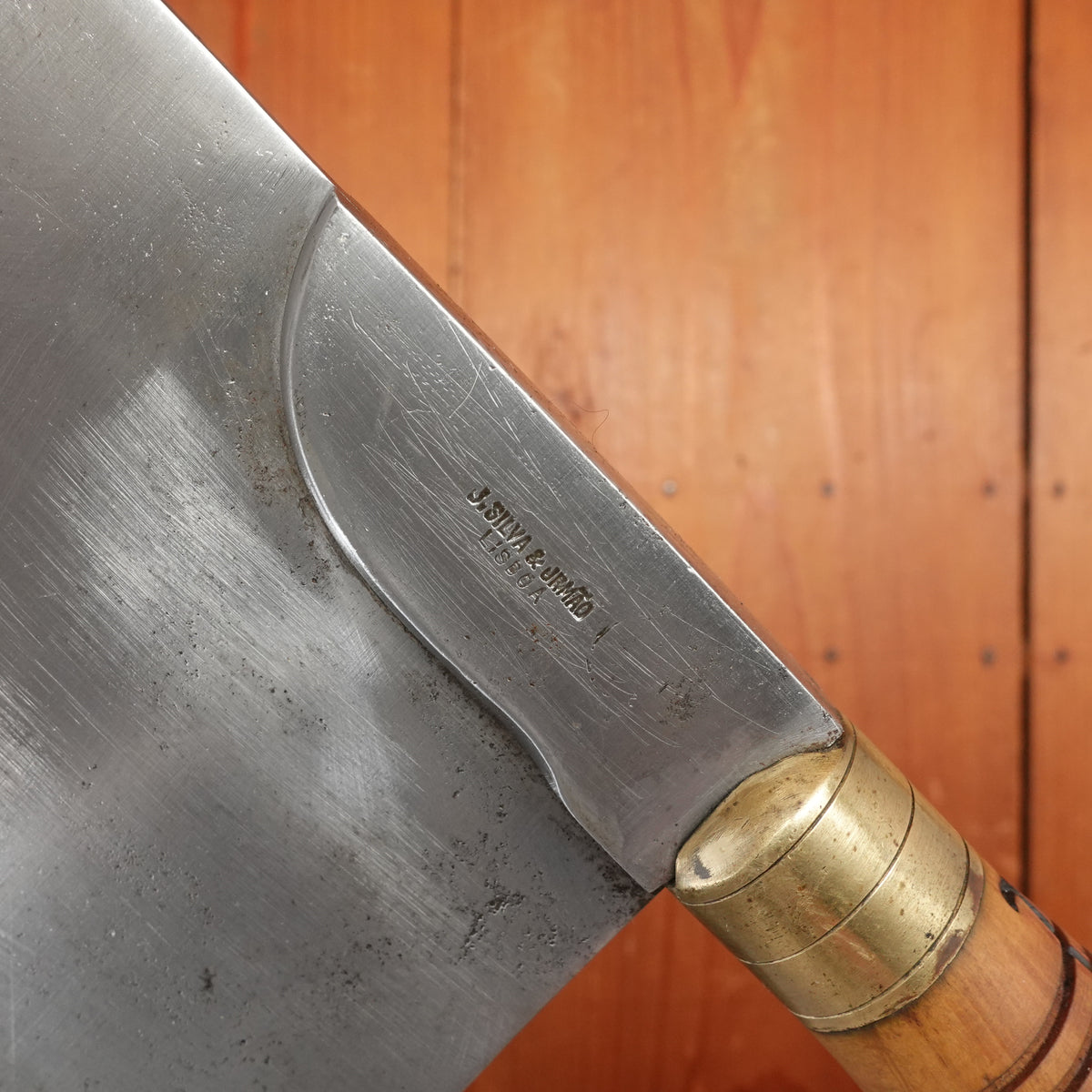 J Silva & Jamão Lisboa 24cm Swiss Leaf Cleaver Carbon Steel France 1920s-50s