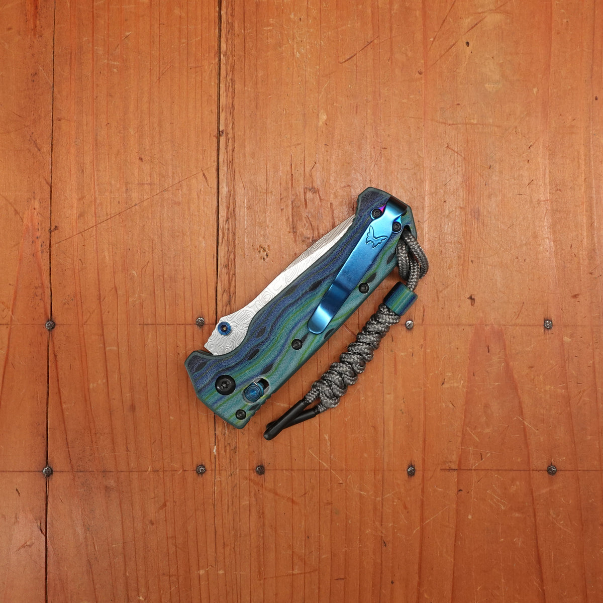 Benchmade Limited Edition 18065-2501 Mini Adira Drop Point Damasteel AXIS Lock Thermocline G-Carta Handle #365