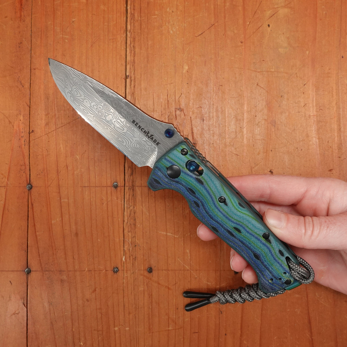 Benchmade Limited Edition 18065-2501 Mini Adira Drop Point Damasteel AXIS Lock Thermocline G-Carta Handle #365