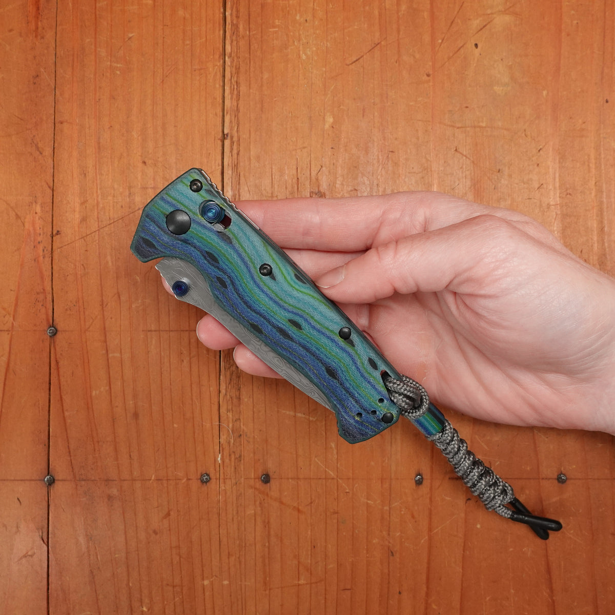 Benchmade Limited Edition 18065-2501 Mini Adira Drop Point Damasteel AXIS Lock Thermocline G-Carta Handle #365