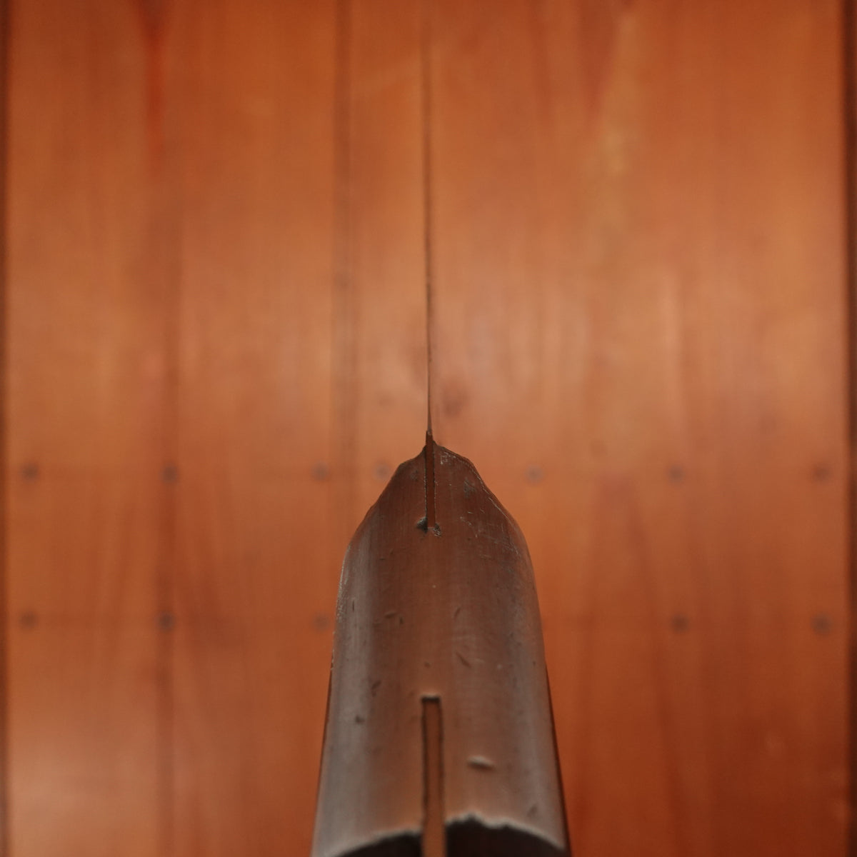 Unmarked 8" Hunting / Carving Knife Hand Forged Carbon Steel Hardwood Handle Cast Pewter Bolster USA ~1850-90