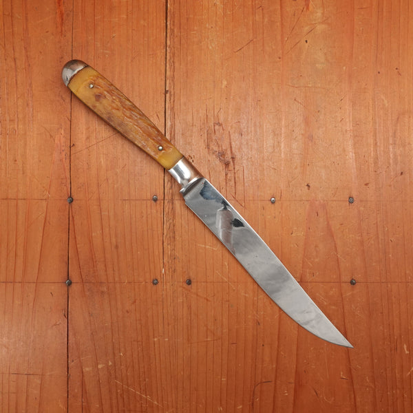 Wingen Solingen 6.25" Sm Carving Knife Forged Stainless Stag Handles 1950-70s