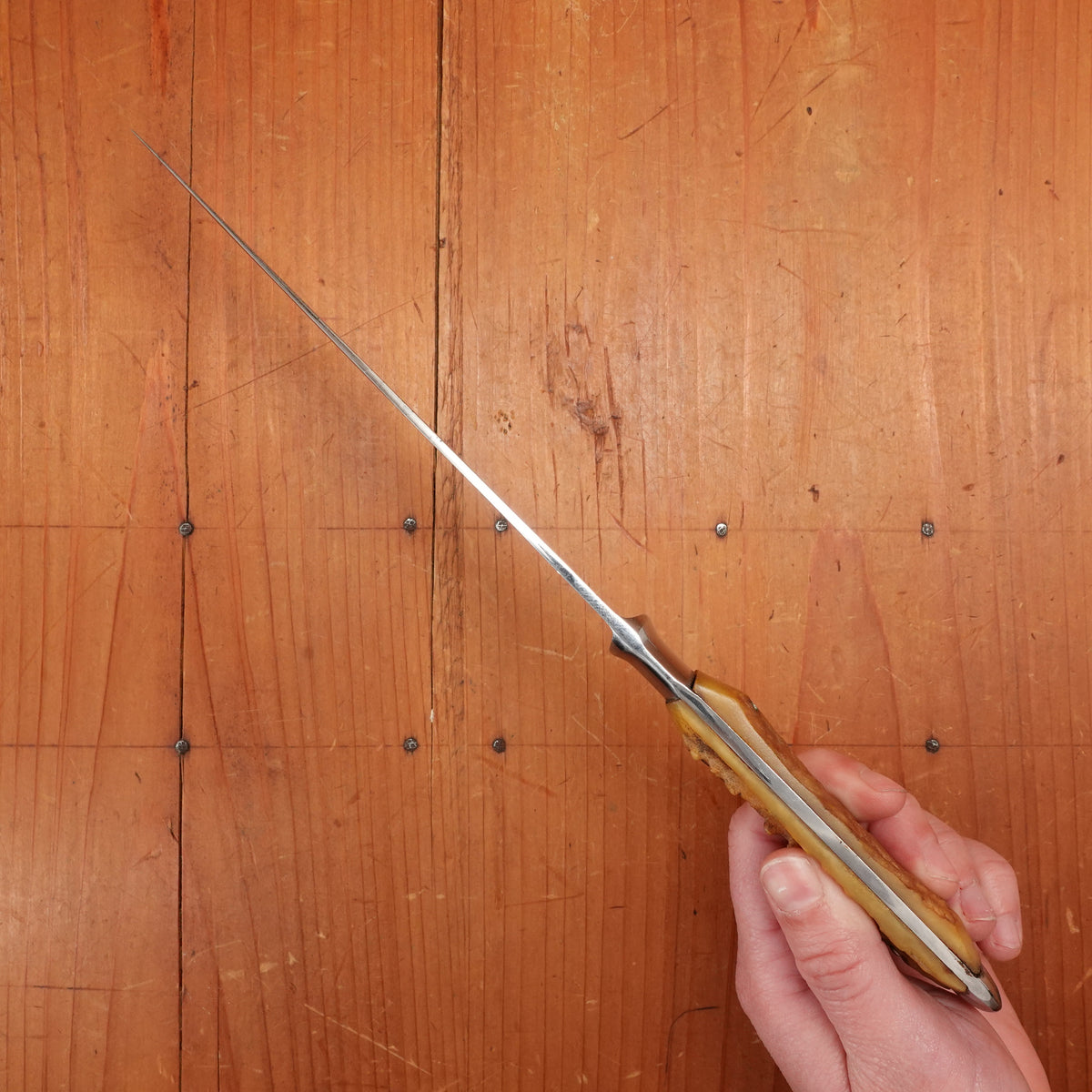 Wingen Solingen 6.25" Sm Carving Knife Forged Stainless Stag Handles 1950-70s