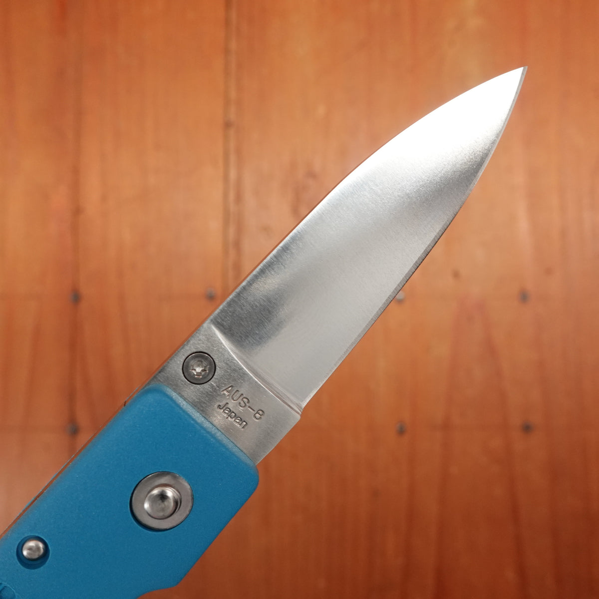 MOKI Coupe Folding Knife AUS-8 Lockback Grilon Grayish Blue Handle
