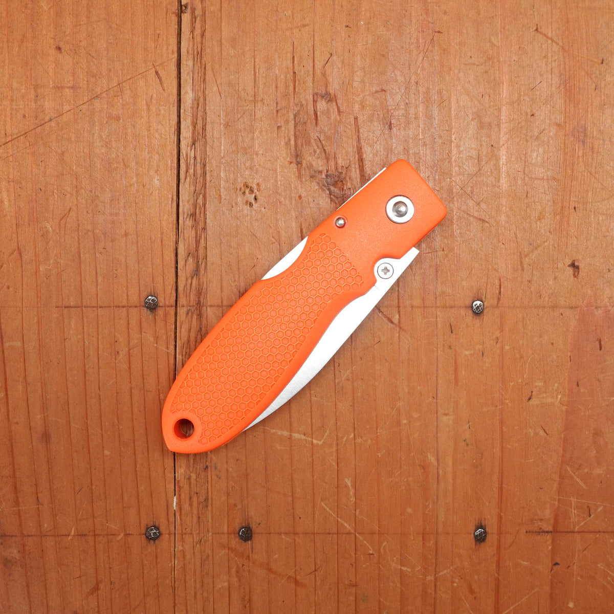 MOKI Coupe Folding Knife AUS-8 Lockback Grilon Rescue Orange Handle