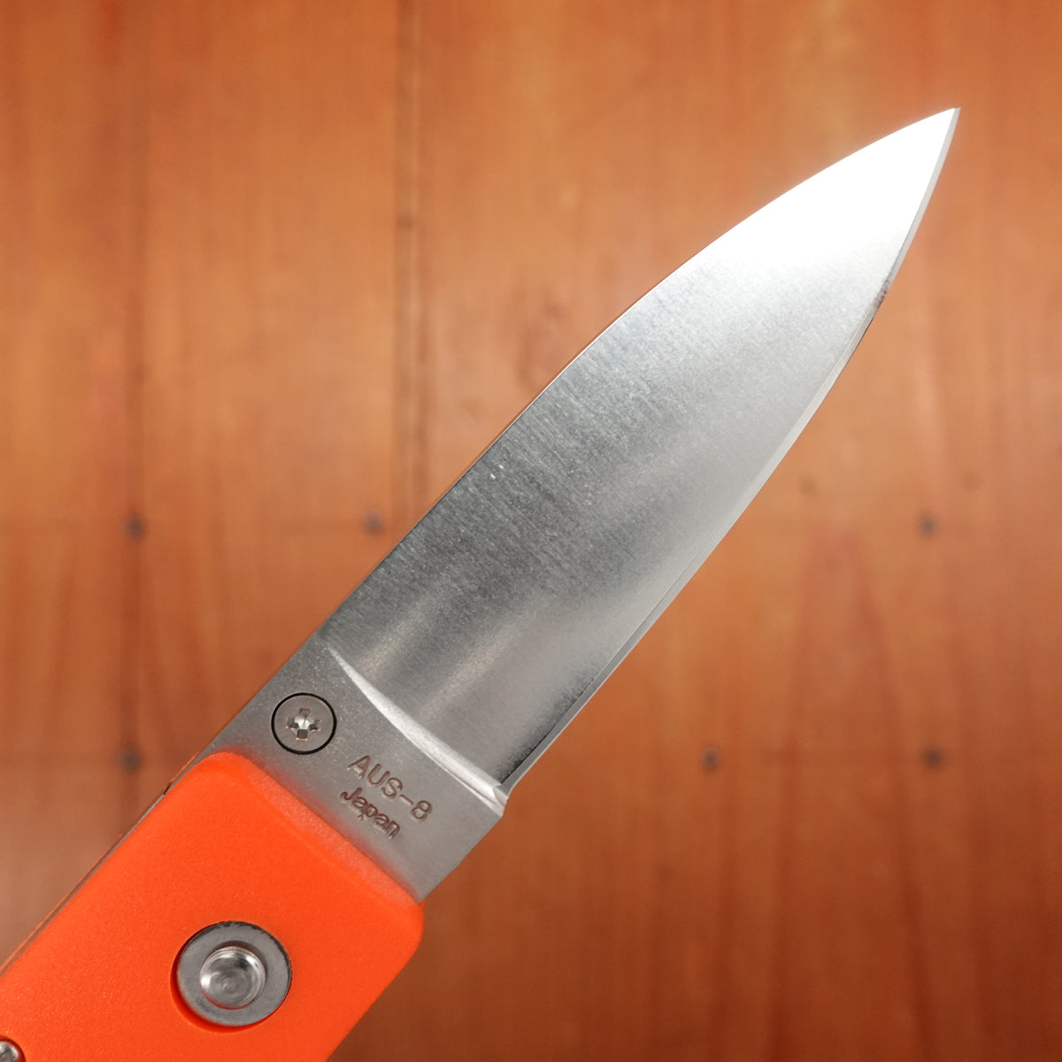 MOKI Coupe Folding Knife AUS-8 Lockback Grilon Rescue Orange Handle