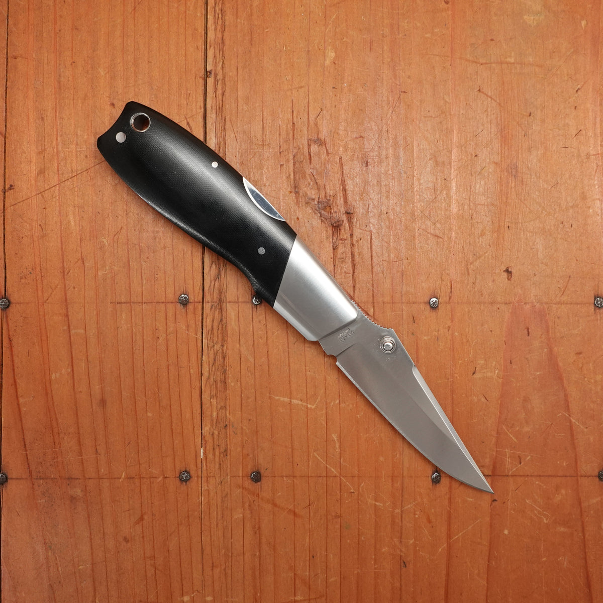 MOKI Kingfisher Folding Knife Linen Micarta Handle with Sheath