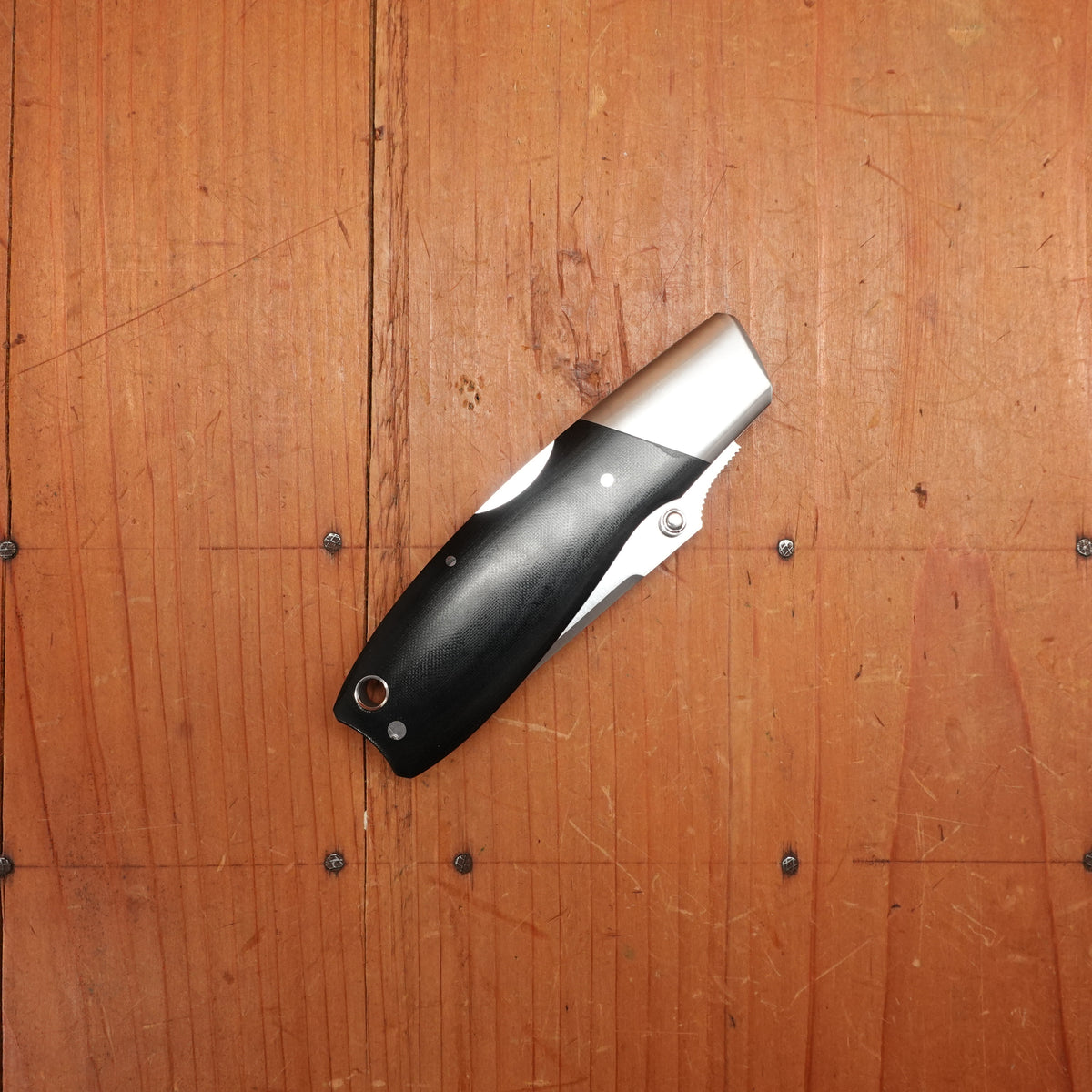 MOKI Kingfisher Folding Knife Linen Micarta Handle with Sheath